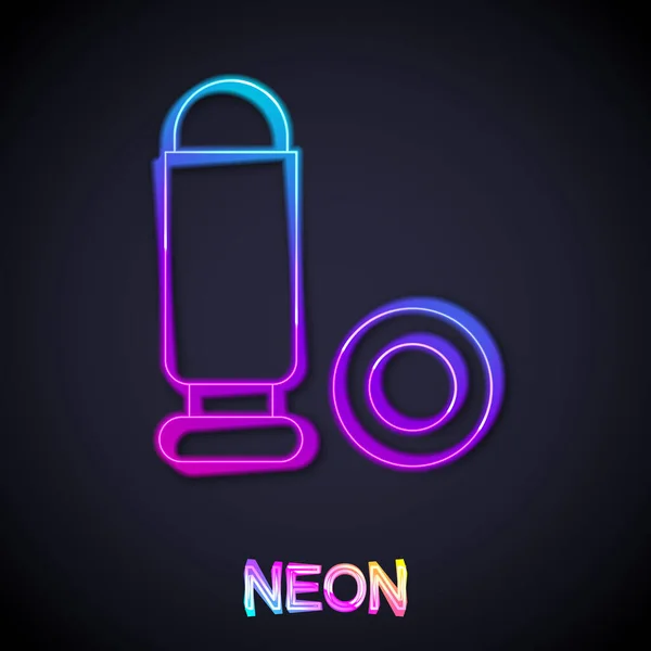 Glödande Neon Line Kula Ikon Isolerad Svart Bakgrund Vektor — Stock vektor