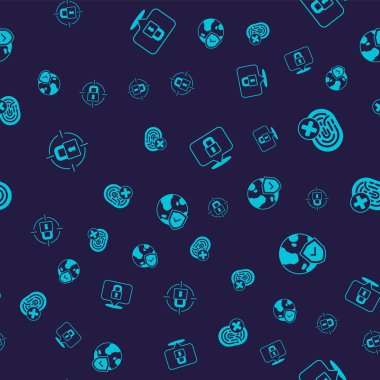 Lock 'u ayarla, parmak izini iptal et, ve dünya küresi ile kalkanı kusursuz desenli yap. Vektör