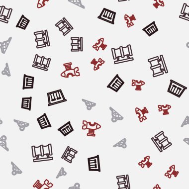 Çocuklar için çizgi salıncaklar, çocuk parkı kaydırak borusu, kayma ve düzlem pürüzsüz desen. Vektör