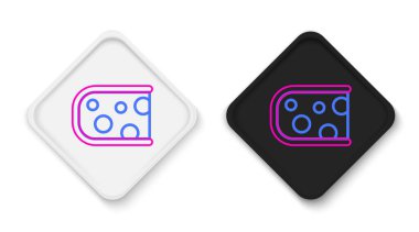 Çizgi Peynir simgesi beyaz arkaplanda izole edildi. Renkli taslak konsepti. Vektör