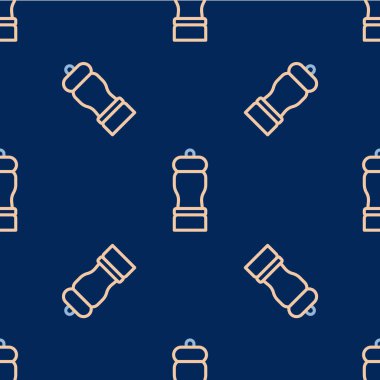 Çizgi Pepper simgesi mavi arkaplanda iz bırakmadı. Yemek pişirme baharatları. Vektör