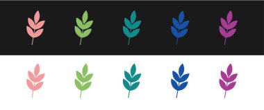 Yaprak simgesini siyah beyaz arkaplanda izole et. İşaret bırakıyor. Taze doğal ürün sembolü. Vektör