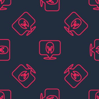 Baş koruma ikonu için kırmızı çizgi Ortaçağ demir miğferi siyah arka planda izole edilmiş pürüzsüz desen. Şövalye miğferi Vektör