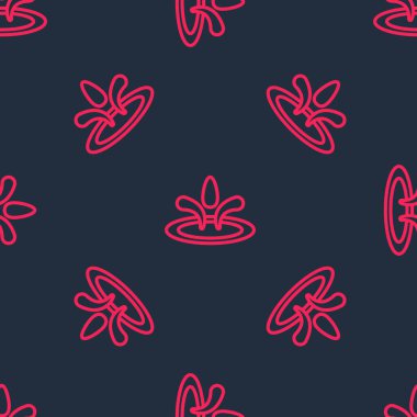 Kırmızı çizgi su damlası simgesi siyah arkaplanda izole edilmiş. Vektör