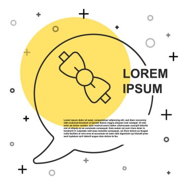 Beyaz arkaplanda siyah çizgi papyon simgesi izole edildi. Rastgele dinamik şekiller. Vektör