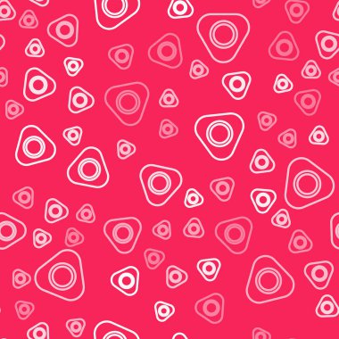 Beyaz çizgi tebeşir ikonu kırmızı arkaplanda izole edilmiş pürüzsüz desen. Vektör