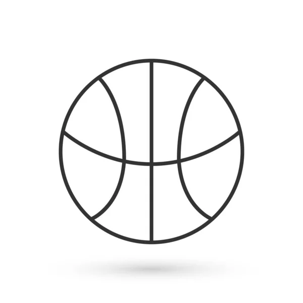 Grey Basketball Ball Icon Isolated White Background Sport Symbol Vector — Stock Vector