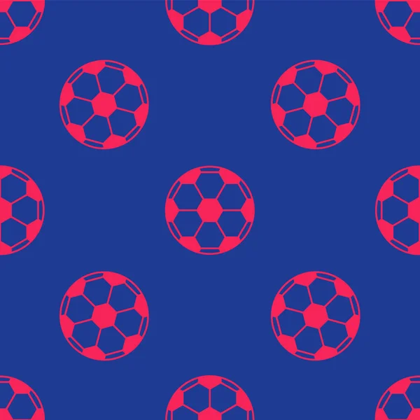 Red Soccer Balón Fútbol Icono Aislado Patrón Sin Costuras Sobre — Vector de stock