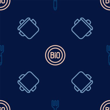 Fork, Cooking Ot ve Banner 'ı biyografisi için kusursuz kalıba sokun. Vektör