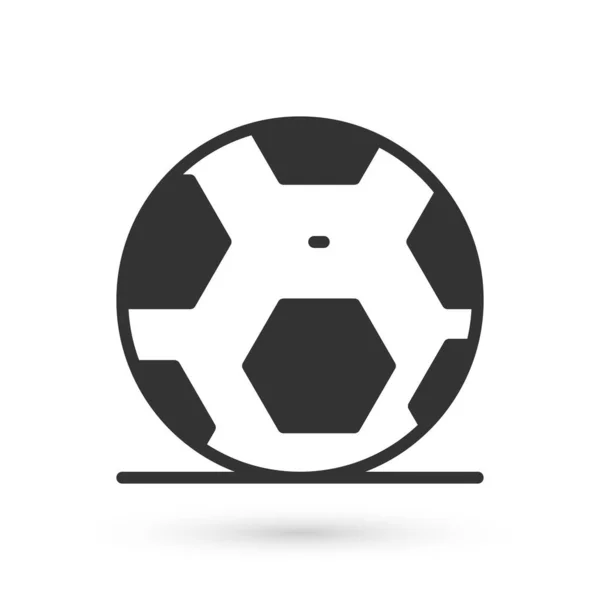 Graue Fußball Ball Ikone Auf Weißem Hintergrund Sportgeräte Vektor — Stockvektor