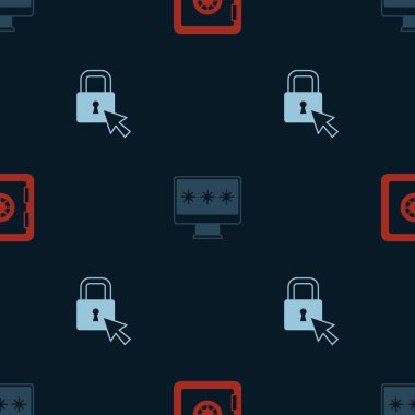 Güvenli, şifreli monitör ve kusursuz şablona kilitlen. Vektör