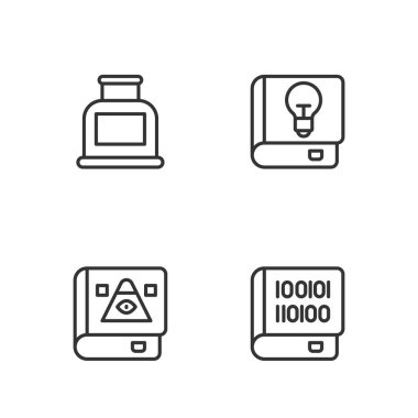 Programlama, Eskiler 'in büyü kitabı, mürekkep hokkası ve Kullanıcı elle simgesi ile ilgili satır kitaplarını ayarla. Vektör