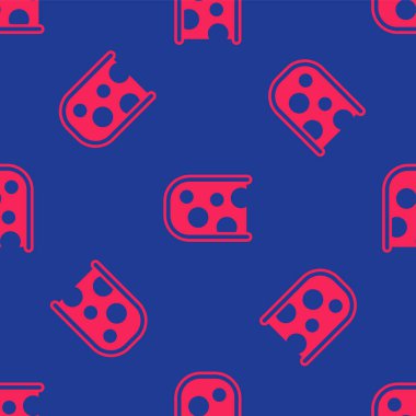 Kırmızı Peynir simgesi mavi arka planda izole edilmiş. Vektör