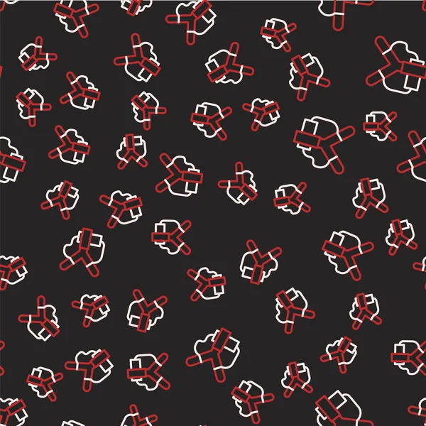 Çizgi Sapanı simgesi siyah arkaplanda izole edilmiş. Vektör