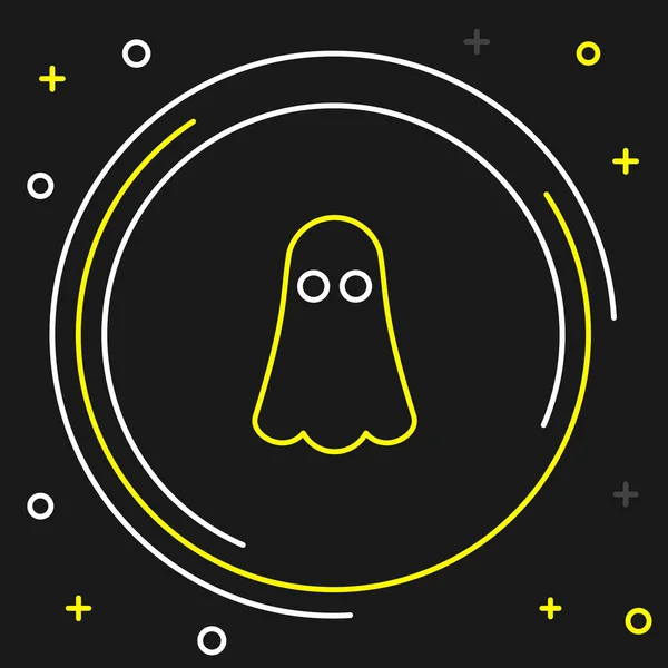 Иконка Line Ghost Выделена Черном Фоне Счастливого Хэллоуина Красочная Концепция — стоковый вектор