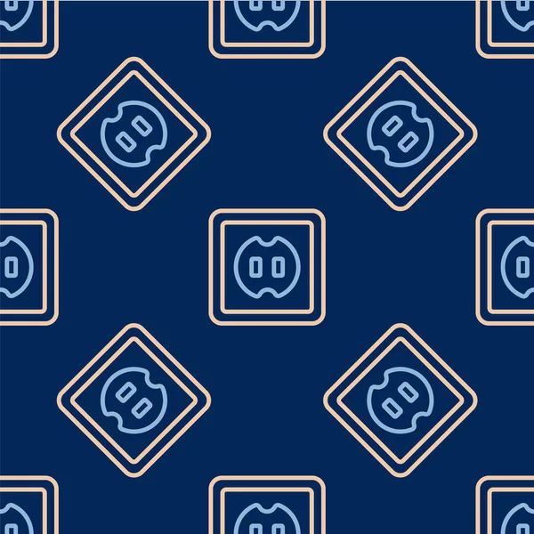 Hat Elektrik çıkış simgesi mavi arkaplanda izole edilmiş. Elektrik prizi. Rosette sembolü. Vektör