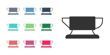 Siyah Demirci örs aracı simgesi beyaz arkaplanda izole edildi. Metal dövmesi. Kalpazanlık aleti. Simgeleri renklendirin. Vektör