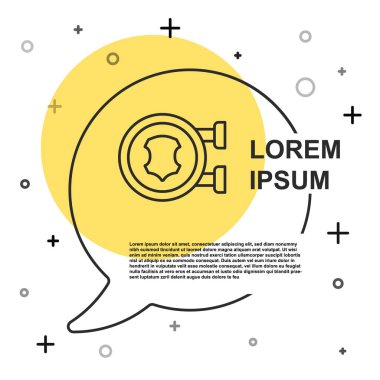 Beyaz arka planda siyah çizgi deri ikonu izole edildi. Rastgele dinamik şekiller. Vektör