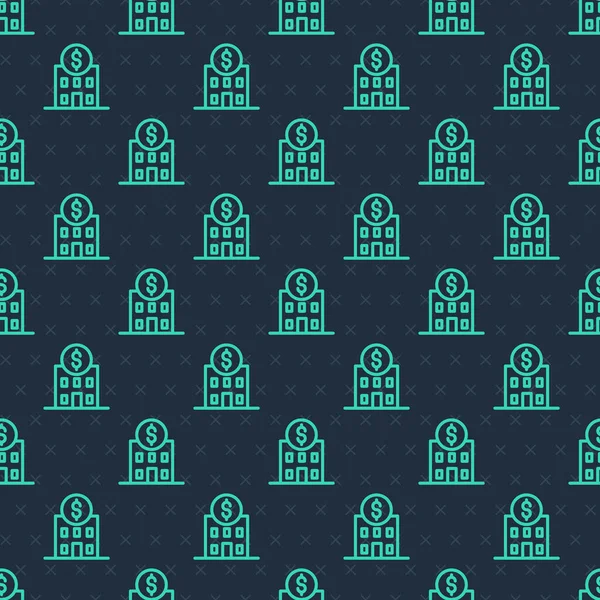 Yeşil Hat Bankası ikonu mavi arka planda izole edilmiş pürüzsüz desen. Vektör