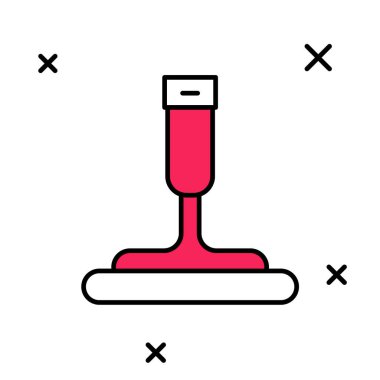 Beyaz arkaplanda izole edilmiş pencere simgesi için kauçuk temizleme servisiyle doldurulmuş. Silecek, kazıyıcı, silecek. Vektör.