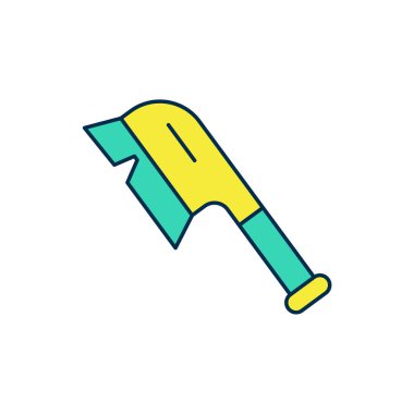 Temizlik simgesi için ana hatlı fırça beyaz arkaplanda izole edildi. Temizlik hizmeti konsepti. Vektör.