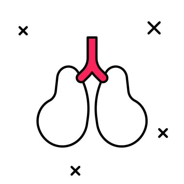 Gefüllte Umrisse Lunge Symbol Isoliert Auf Weißem Hintergrund Vektor — Stockvektor