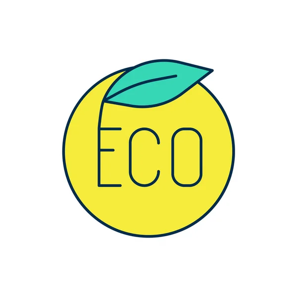 Esquema Rellenado Banner Etiqueta Etiqueta Logotipo Para Eco Verde Icono — Vector de stock