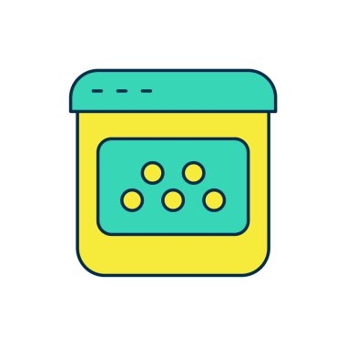 Doldurulmuş Taksi mobil uygulama simgesi beyaz arkaplanda izole edildi. Mobil uygulama taksisi. Vektör.