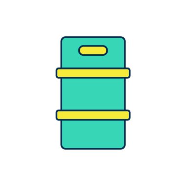 Metal bira fıçısı ikonu beyaz arka planda izole edildi. Vektör.