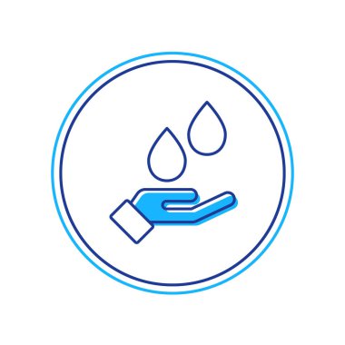 Beyaz arka planda izole edilmiş sabun ikonu ile el yıkama. Virüs ve bakterileri önlemek için ellerini sabunla yıkıyorsun. Vektör.