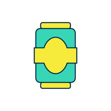 Doldurulmuş Soda kutusu simgesi beyaz arkaplanda izole edildi. Vektör.