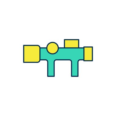 Keskin nişancı görüşü simgesi dolduruldu. Beyaz arka planda izole edildi. Keskin nişancı dürbünü. Vektör.