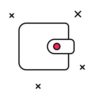 Doldurulmuş cüzdan simgesi beyaz arkaplanda izole edildi. Çanta ikonu. Nakit tasarruf sembolü. Vektör.