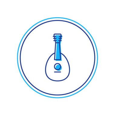 Beyaz arkaplanda izole edilmiş geleneksel müzik aleti mandolin ikonu. Vektör.