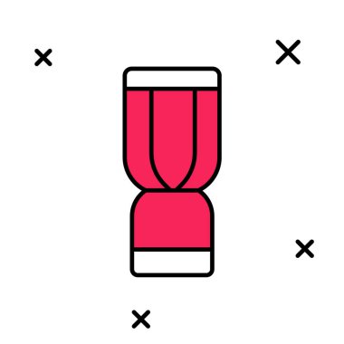 Beyaz arkaplanda izole edilmiş Afrika djembe davul simgesi. Müzik aleti. Vektör.