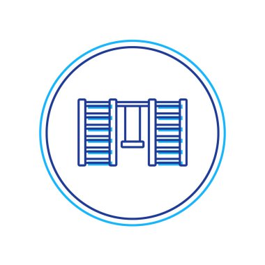 Beyaz arka planda izole edilmiş, ana hatlı İsveç duvar simgesi. İsveç merdivenleri. Vektör.