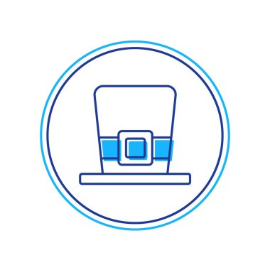 Beyaz arka planda izole edilmiş ana hatlı cüce şapka simgesi. Aziz Patrick gününüz kutlu olsun. Ulusal İrlanda bayramı. Vektör.