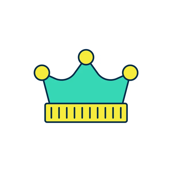 填充轮廓国王皇冠图标孤立在白色背景 — 图库矢量图片