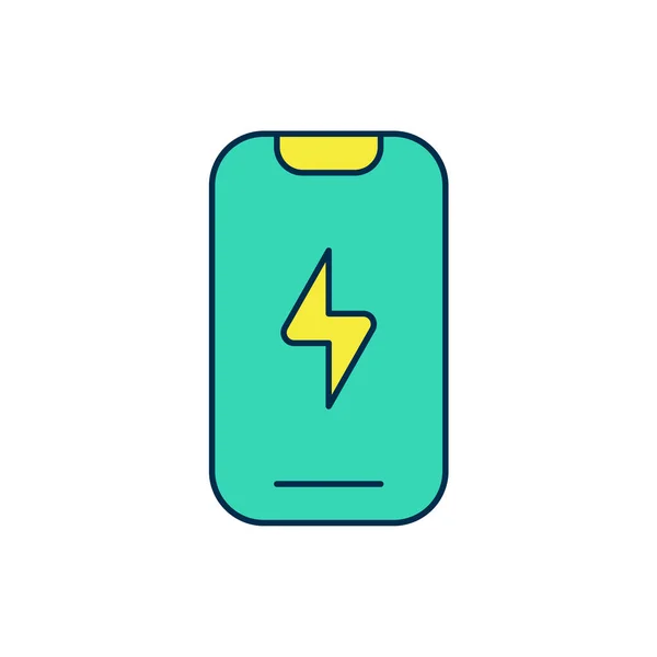 Esquema Rellenado Smartphone Icono Del Teléfono Móvil Aislado Sobre Fondo — Vector de stock