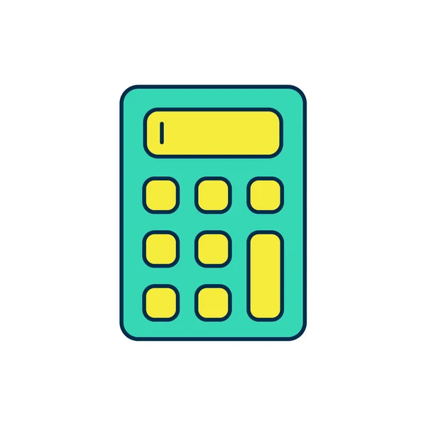 Vyplněná Ikona Kalkulačky Izolovaná Bílém Pozadí Účetní Symbol Obchodní Výpočty — Stockový vektor