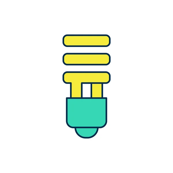 Filled Outline Led Light Bulb Icon Isolated White Background Economical — Stock vektor