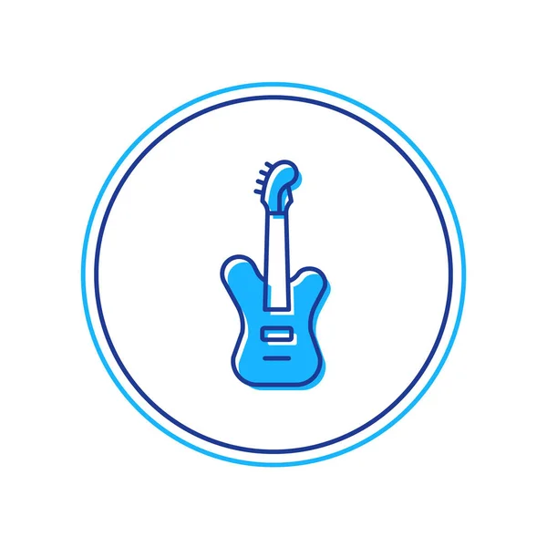 填充轮廓电气低音吉他图标孤立在白色背景 — 图库矢量图片