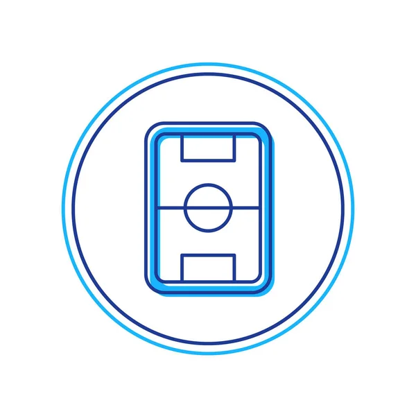 Filled Outline Football Soccer Field Icon Isolated White Background Vector — Stock vektor