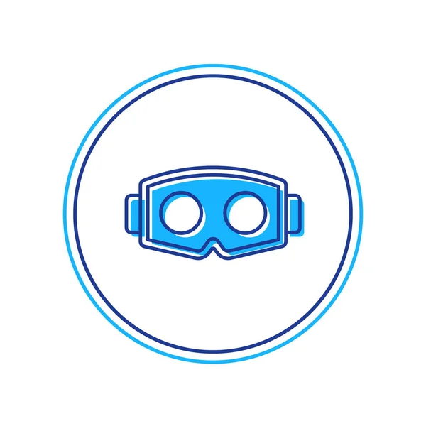 Filled Outline Virtual Reality Glasses Icon Isolated White Background Stereoscopic — Stock Vector