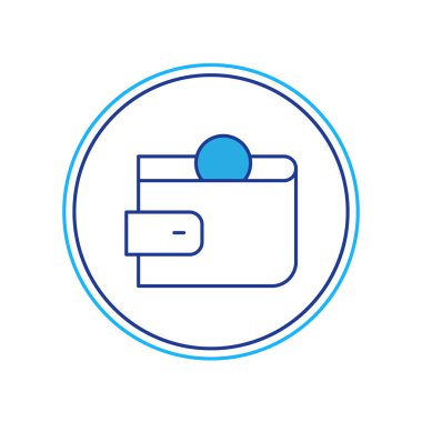 Doldurulmuş cüzdan simgesi beyaz arkaplanda izole edildi. Çanta ikonu. Nakit tasarruf sembolü. Vektör.