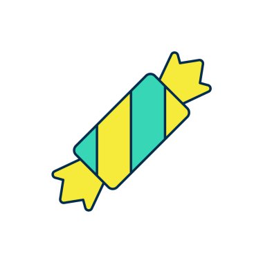 Şekerleme simgesi dolduruldu, beyaz arkaplanda izole edildi. Mutlu Noeller ve mutlu yıllar. Vektör.