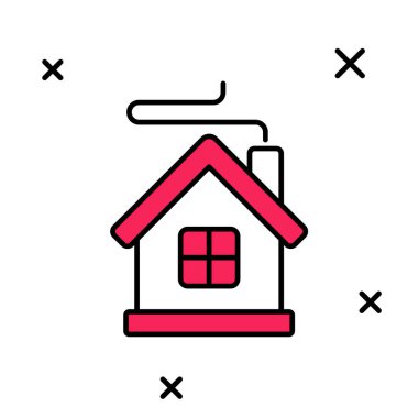 Doldurulmuş Mutlu Noeller evi simgesi beyaz arka planda izole edilmiş. Ev sembolü. Vektör.