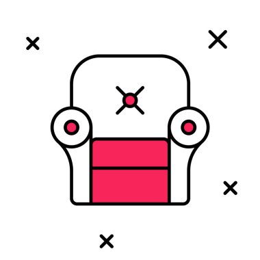 Doldurulmuş Armchair simgesi beyaz arkaplanda izole edildi. Vektör.