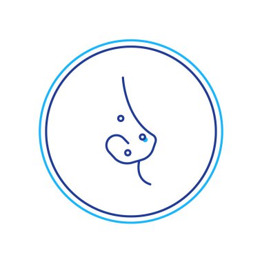 Doldurulmuş akne simgesi beyaz arkaplanda izole edildi. Deride iltihaplı sivilce. Tıkanmış gözenekteki sebum bir bakterinin büyümesini teşvik ediyor. Vektör.