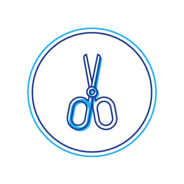 Doldurulmuş makas simgesi beyaz arkaplanda izole edildi. Terzi sembolü. Alet kesme işareti. Vektör.